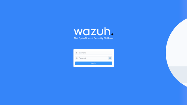 Wazuh sandbox security platform sign-in screen with username and password fields.